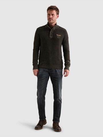 PME Legend Pullover 'Pullover with high collar and stone wash' i grå