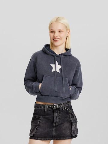 Bershka Sweatshirt in Grijs: voorkant