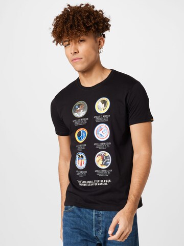 T-Shirt 'Apollo Mission' ALPHA INDUSTRIES en noir : devant