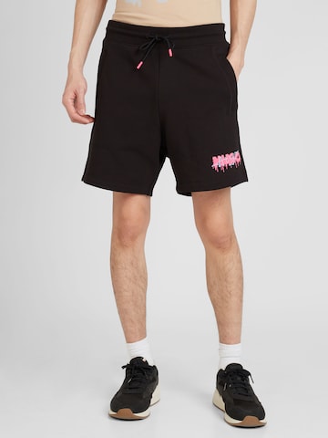 Loosefit Pantalon 'Dapalmi' HUGO Red en noir : devant