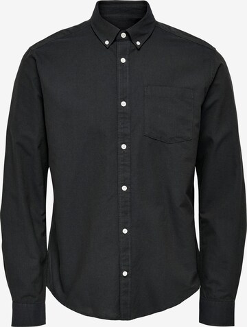 Only & Sons Button Up Shirt 'Neil' in Black: front