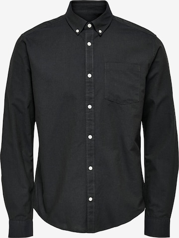 Only & Sons Button Up Shirt 'Neil' in Black: front