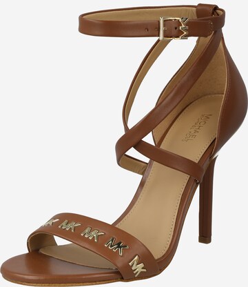 MICHAEL Michael Kors Strap Sandals 'ASTRID' in Brown: front