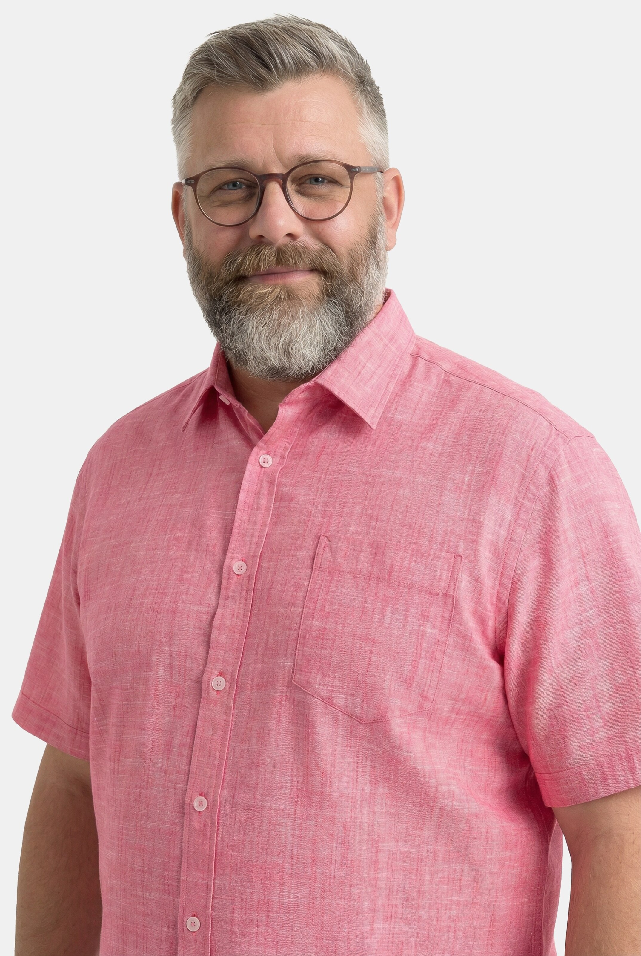 Men Plus Comfort Fit Hemd in Pink