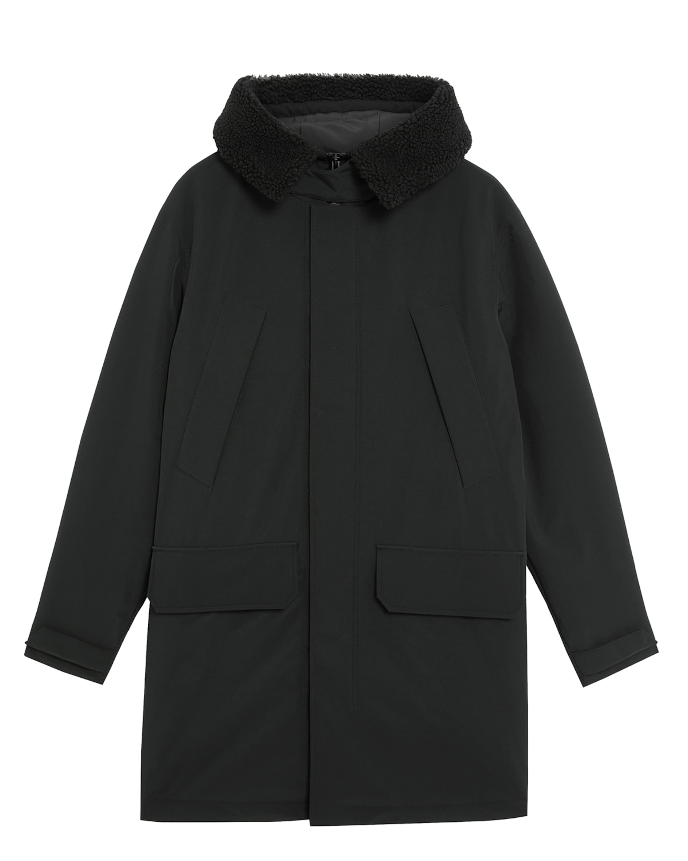 Lyle & Scott Tussenparka in Zwart: voorkant