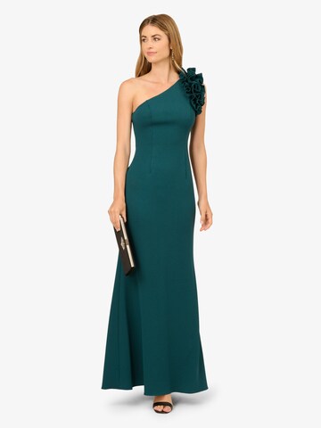 Adrianna Papell Evening dress 'One Shoulder Ruffle Crepe Gown' in Green