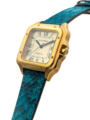 Laurent Philippe Analoog horloge 'Conqueror The Golden Eye – Venin Bleu' in Blauw