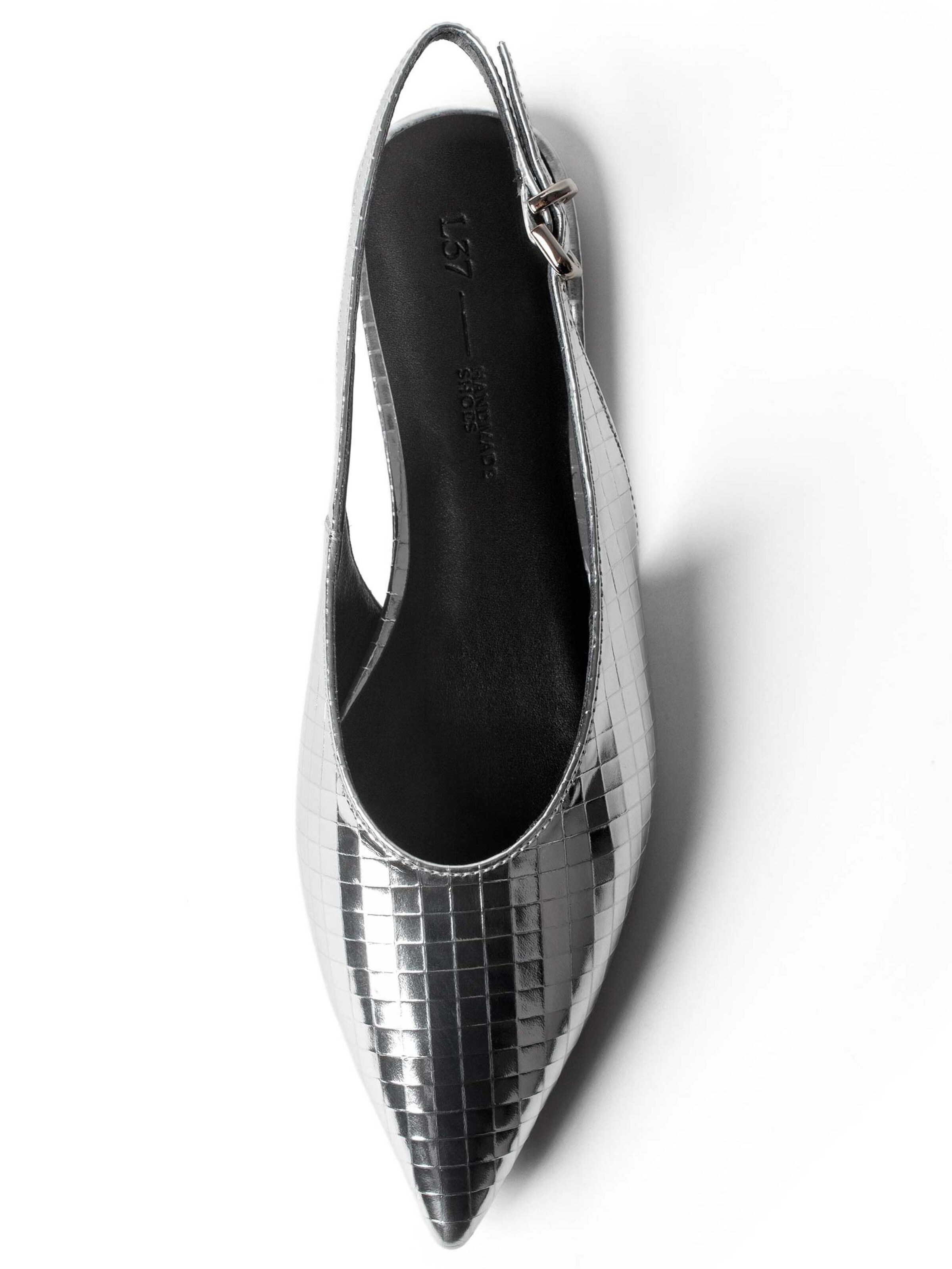 L37 HANDMADE SHOES Slipper 'THE MORNING AFTER JUNE' i sølv