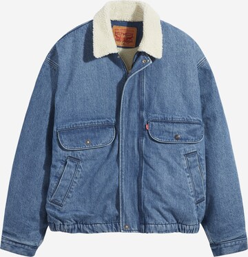 LEVI'S ® Overgangsjakke 'Rancher Sherpa Trucker' i blå: forside