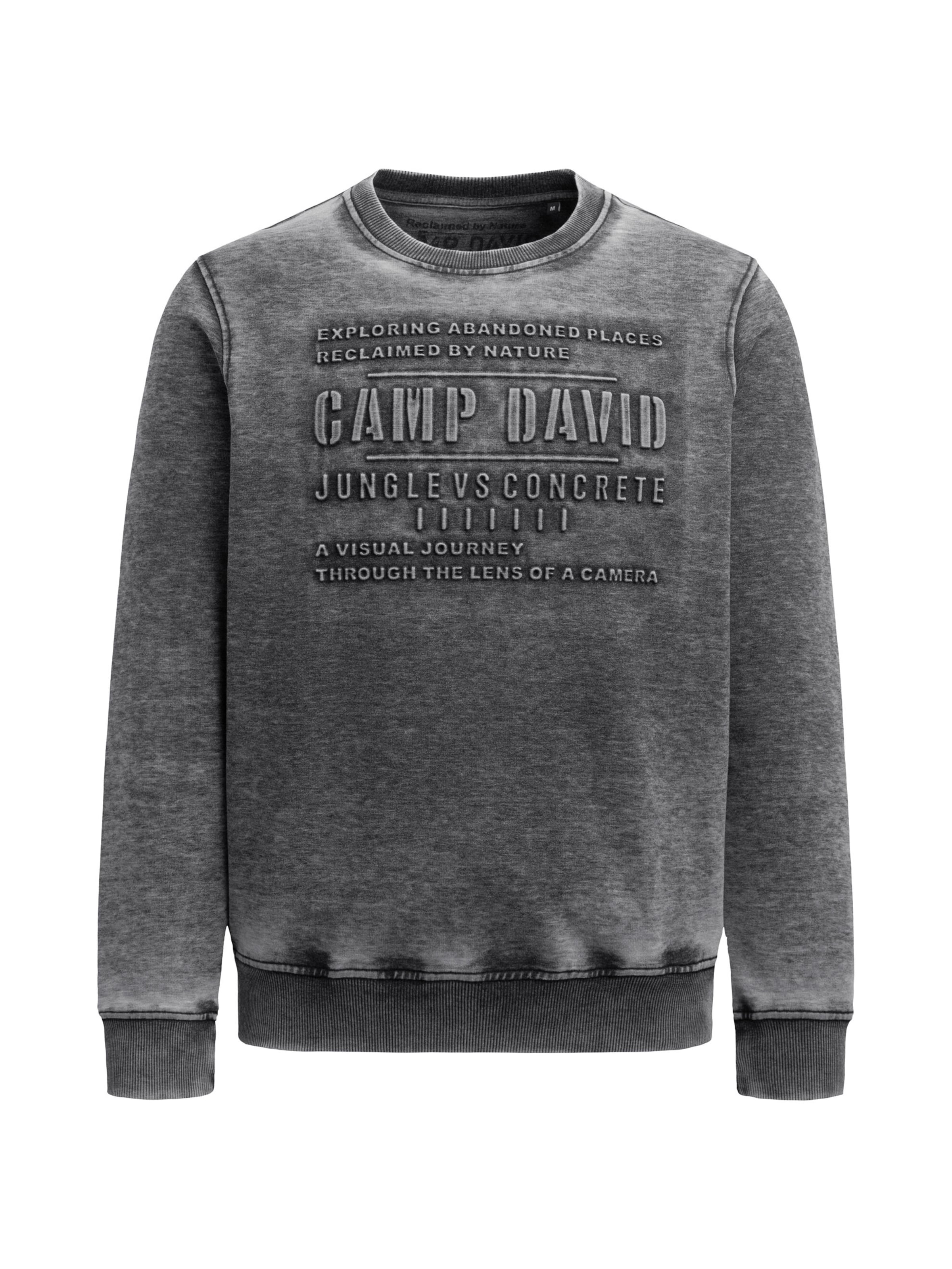 CAMP DAVID Sweatshirt in Black: front