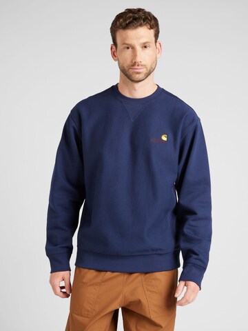 Carhartt WIP Sweatshirt 'American Script' in Blauw: voorkant