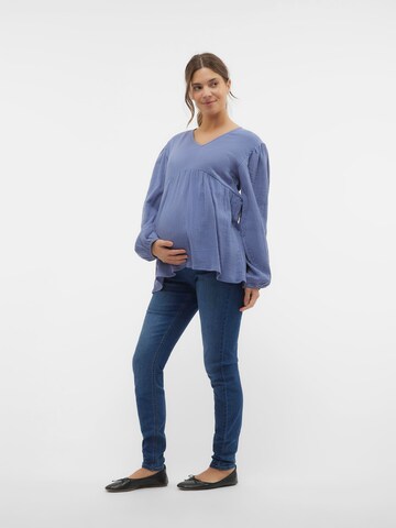 MAMALICIOUS Bluse 'VESTER' in Blau