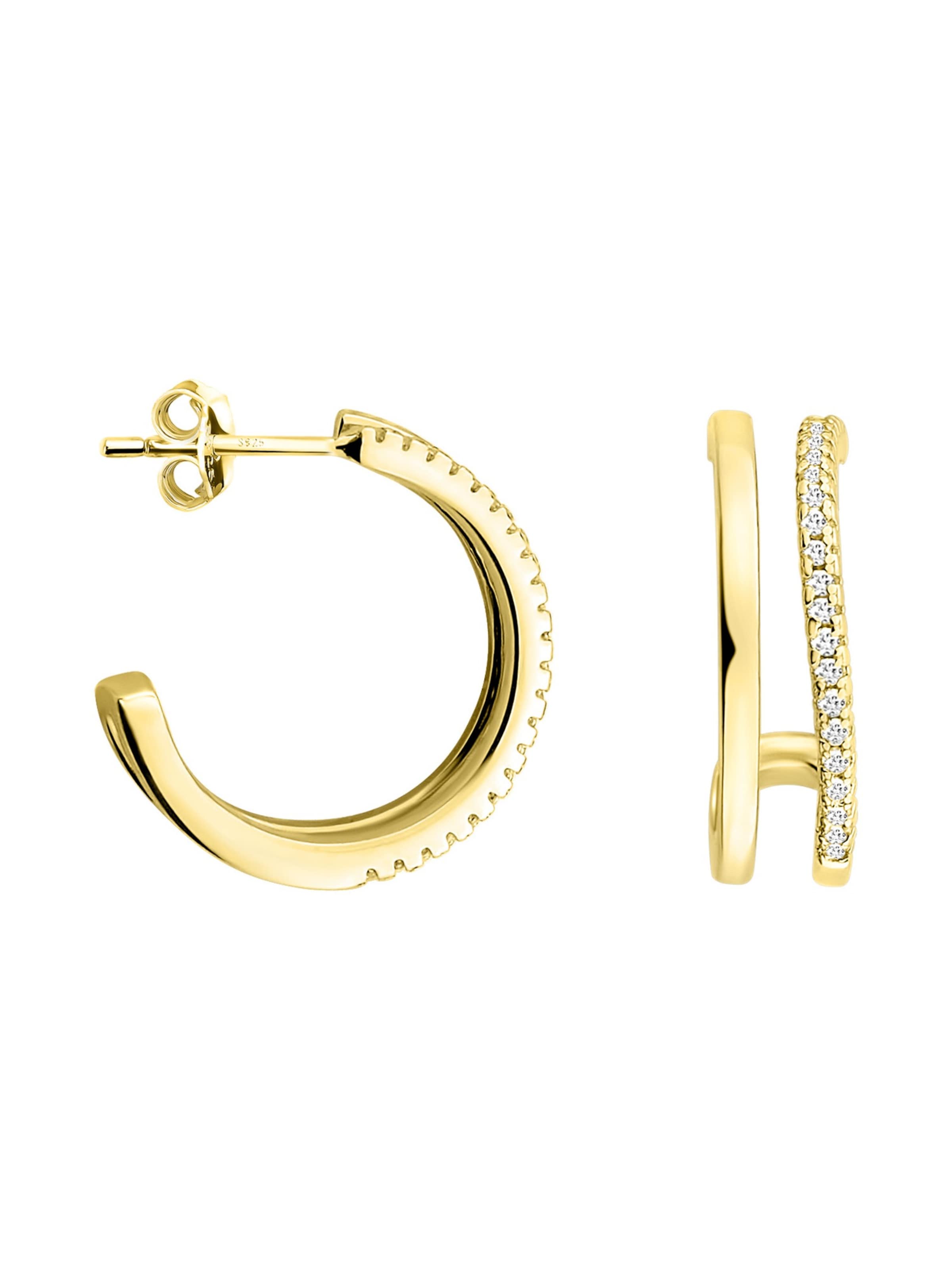 Sofia Milani Earrings 'Doubled' in Gold: front