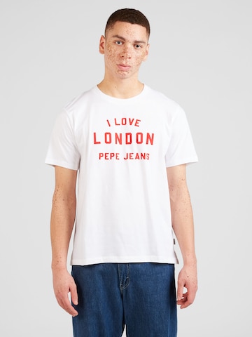 Pepe Jeans Μπλουζάκι σε λευκό: μπροστά