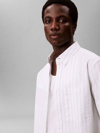 Calvin Klein Jeans Button Up Shirt in Light green / White, Item view
