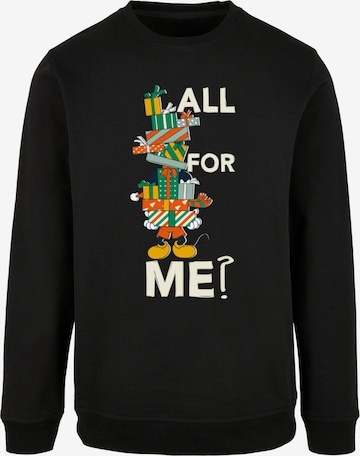 ABSOLUTE CULT Sweatshirt 'Mickey Mouse - Presents All For Me' in Schwarz: predná strana