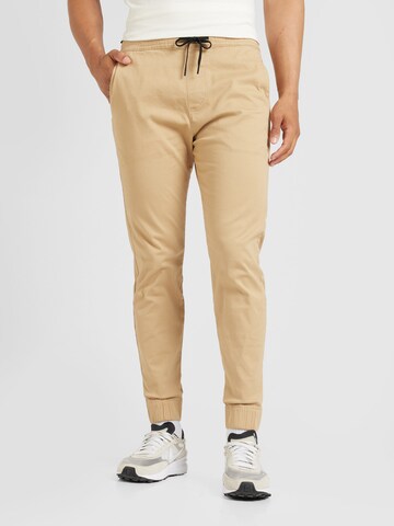 HOLLISTER Tapered Trousers in Green: front