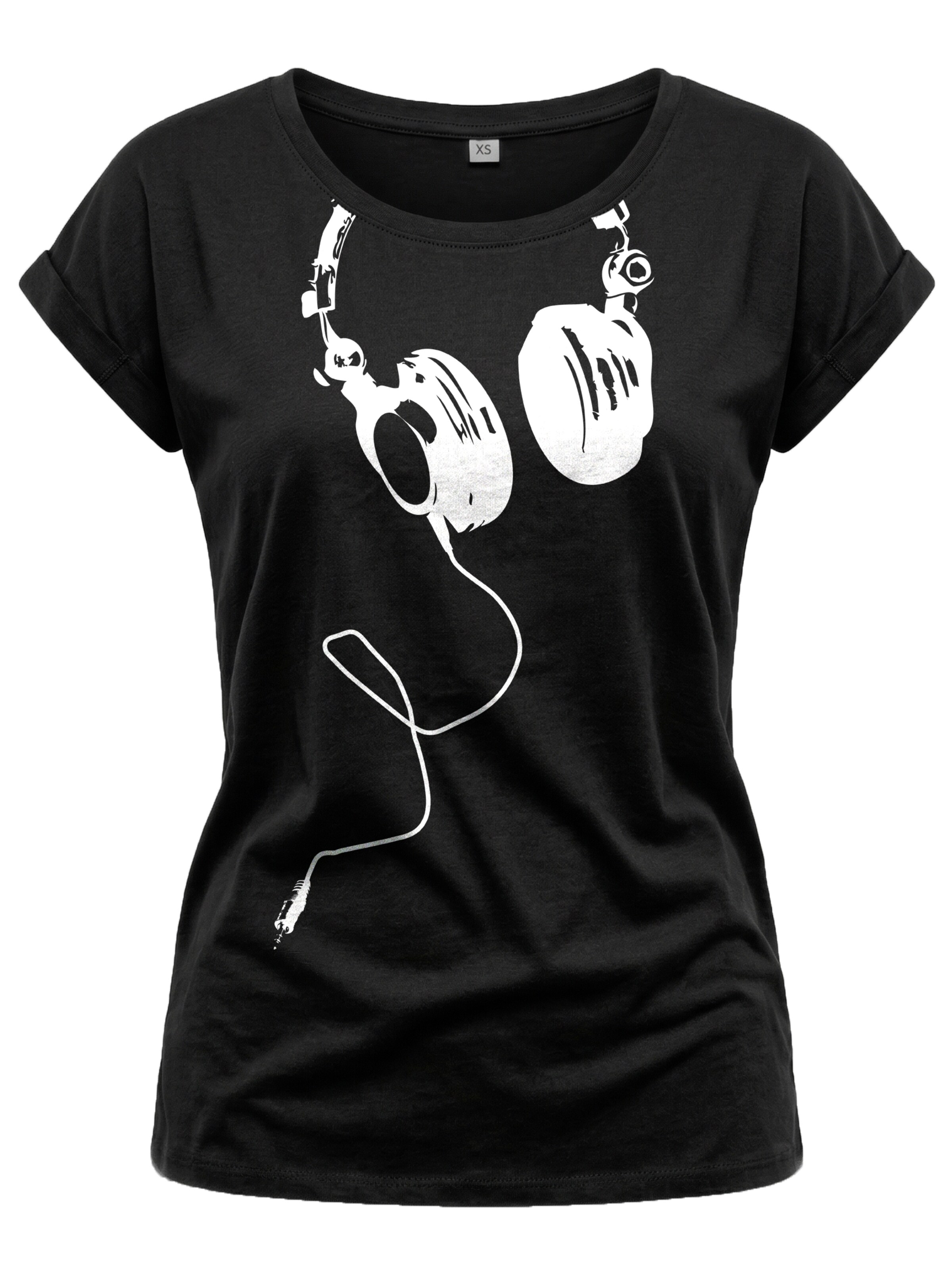 MAKAYA Shirt 'Kopfhörer' in Black