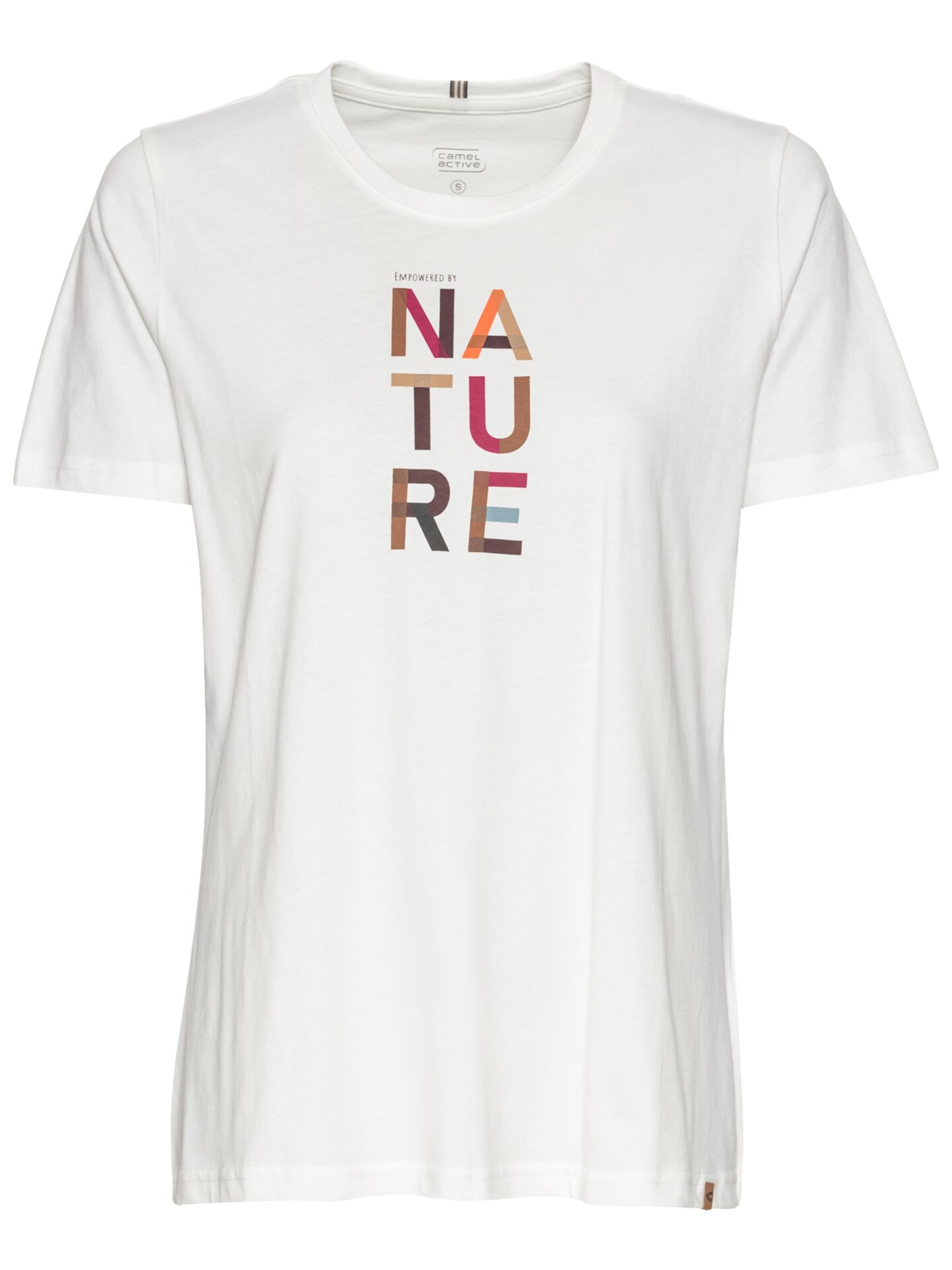 CAMEL ACTIVE T-Shirt mit Print aus nachhaltiger Baumwolle in Weiß: Vorderseite