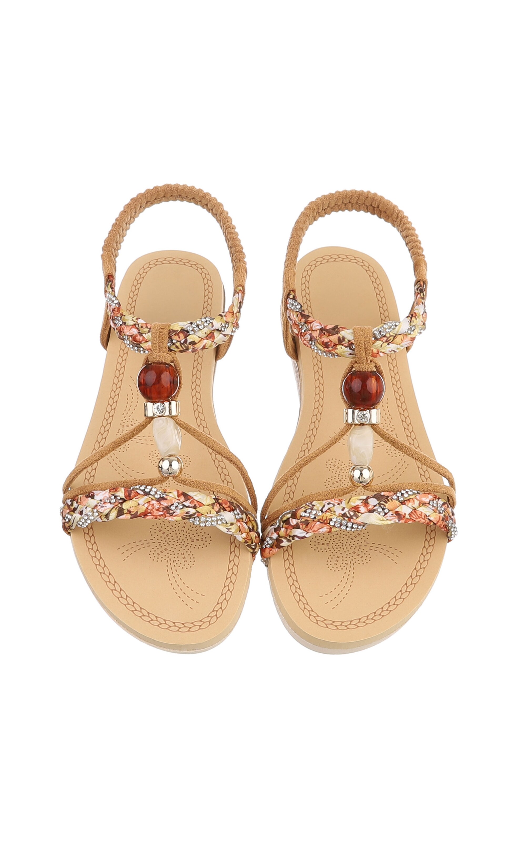 Ital-Design Strap Sandals in Beige