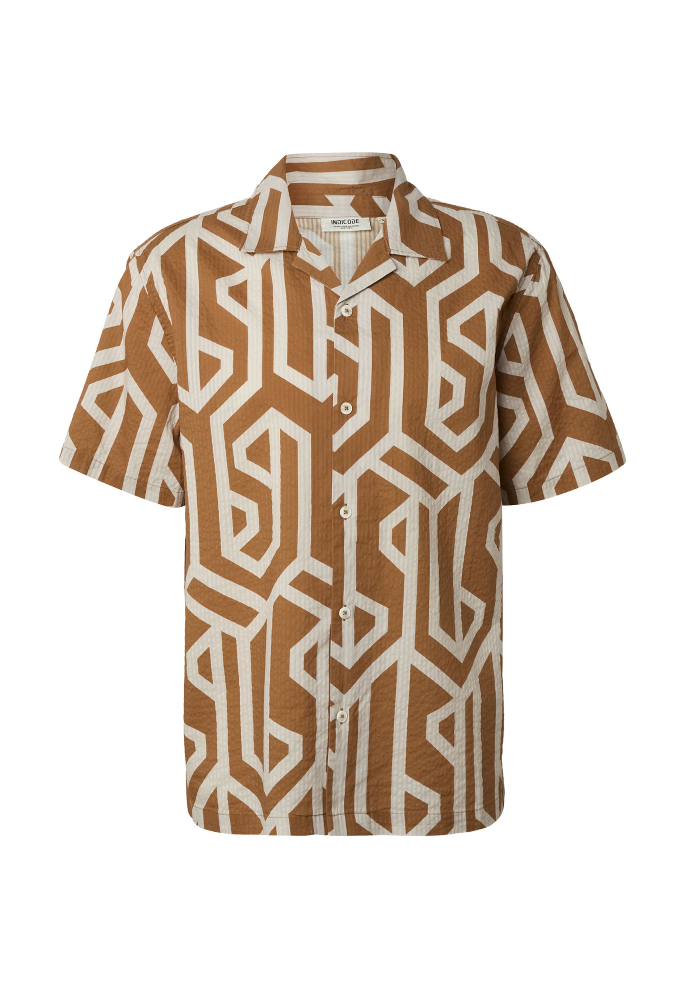 Chemise INDICODE JEANS en beige : devant