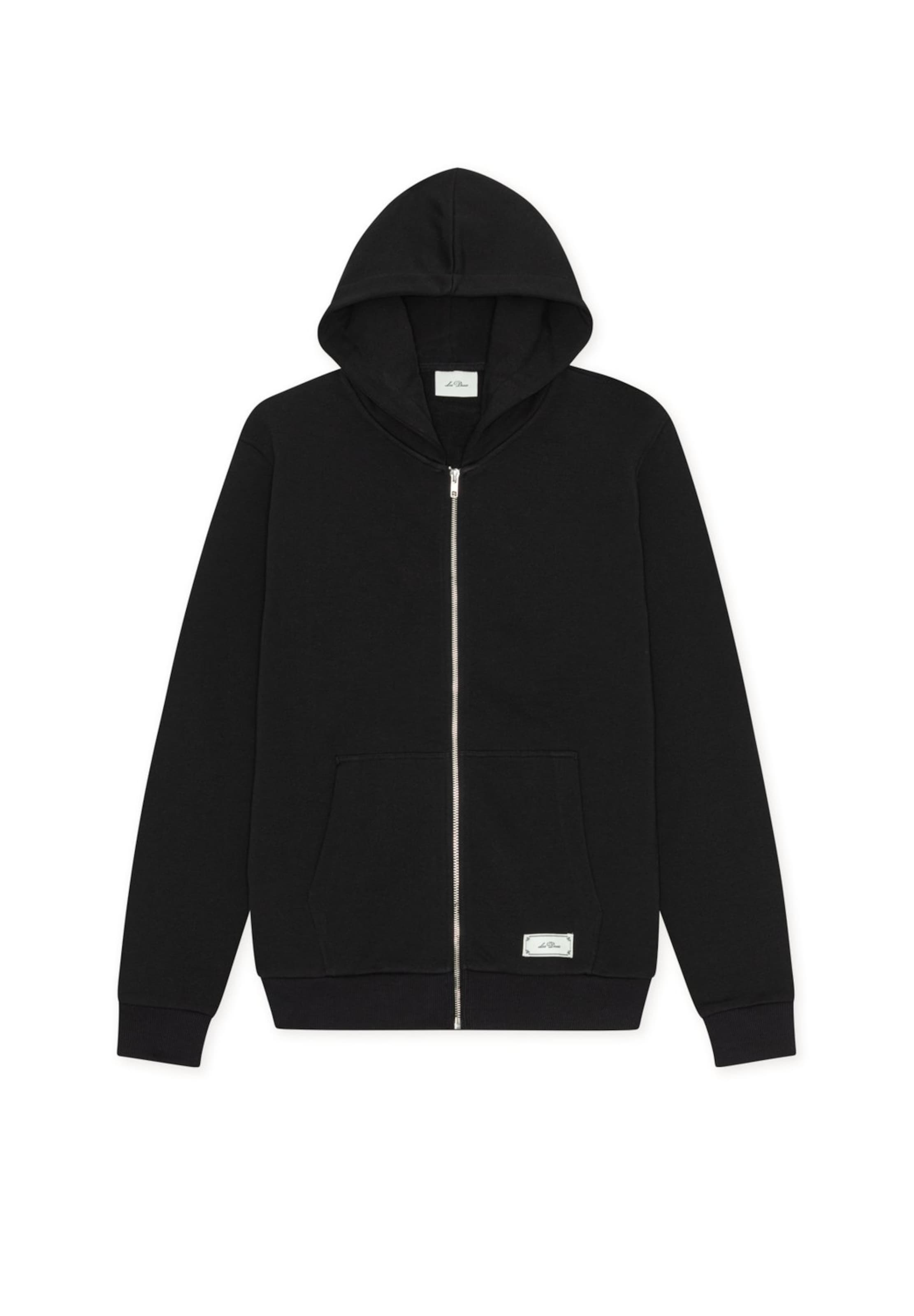 Les Deux - Sudadera con cremallera en negro: frente