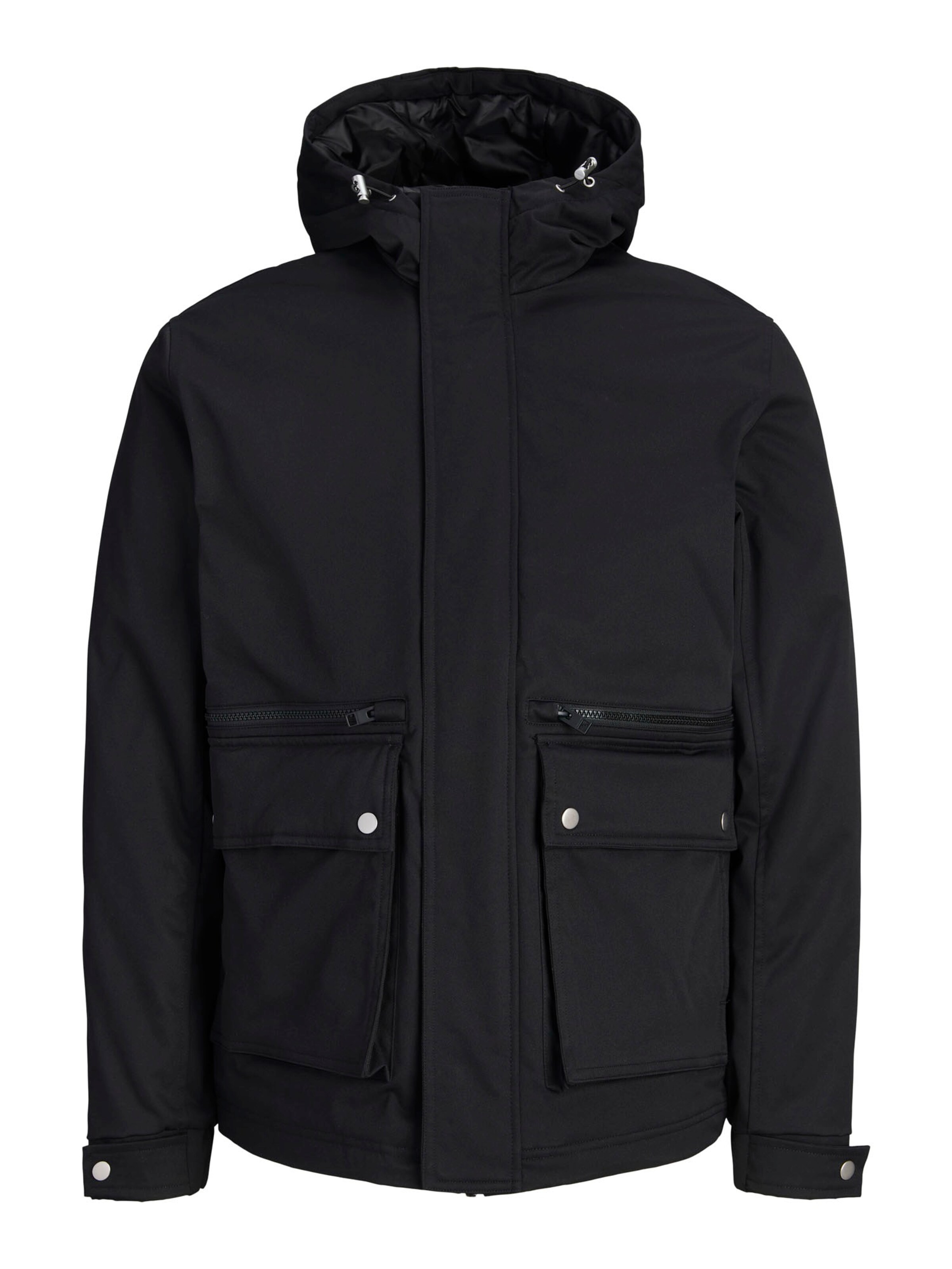 JACK & JONES Átmeneti parka 'JJEWOLF' - fekete: elől