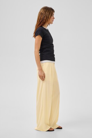 My Essential Wardrobe Wide leg Bandplooibroek 'MWZoe' in Geel
