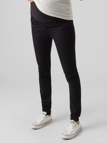 Vero Moda Maternity Skinny Jeans 'Tanya' in Schwarz: predná strana