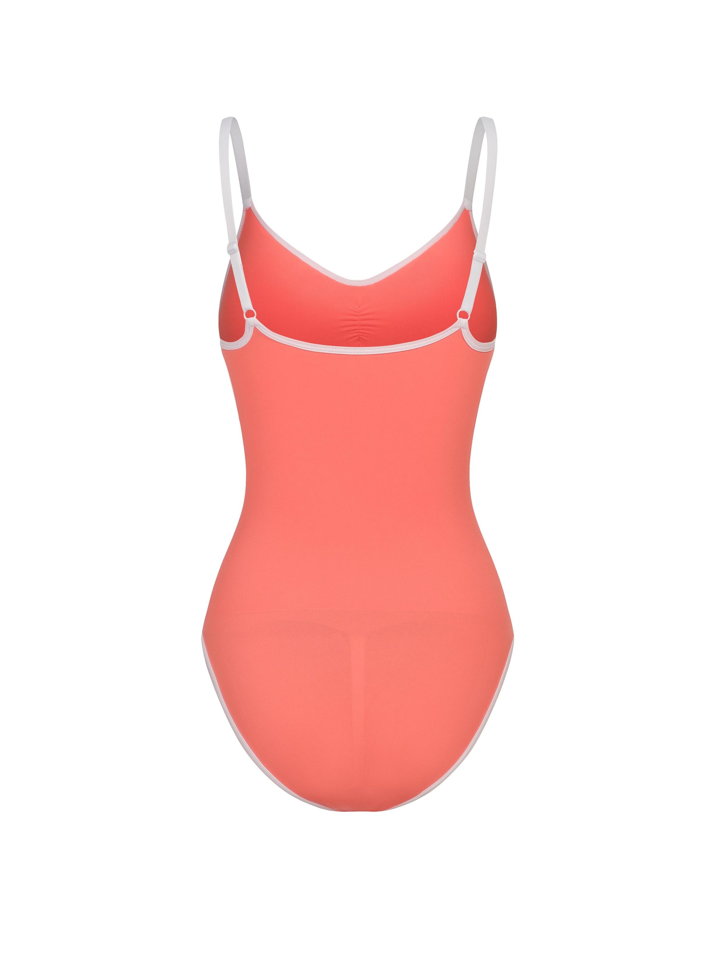 cfab (formerly creamy fabrics) - Body moldeador 'Lined Bodysuit Sculpting Shapewear mit integrierten Pads mit Slip' en naranja: frente