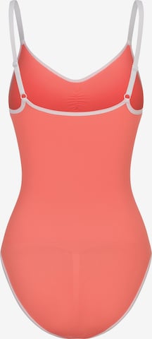 Body modellante 'Lined Bodysuit Sculpting Shapewear mit integrierten Pads mit Slip' di cfab (formerly creamy fabrics) in arancione: frontale