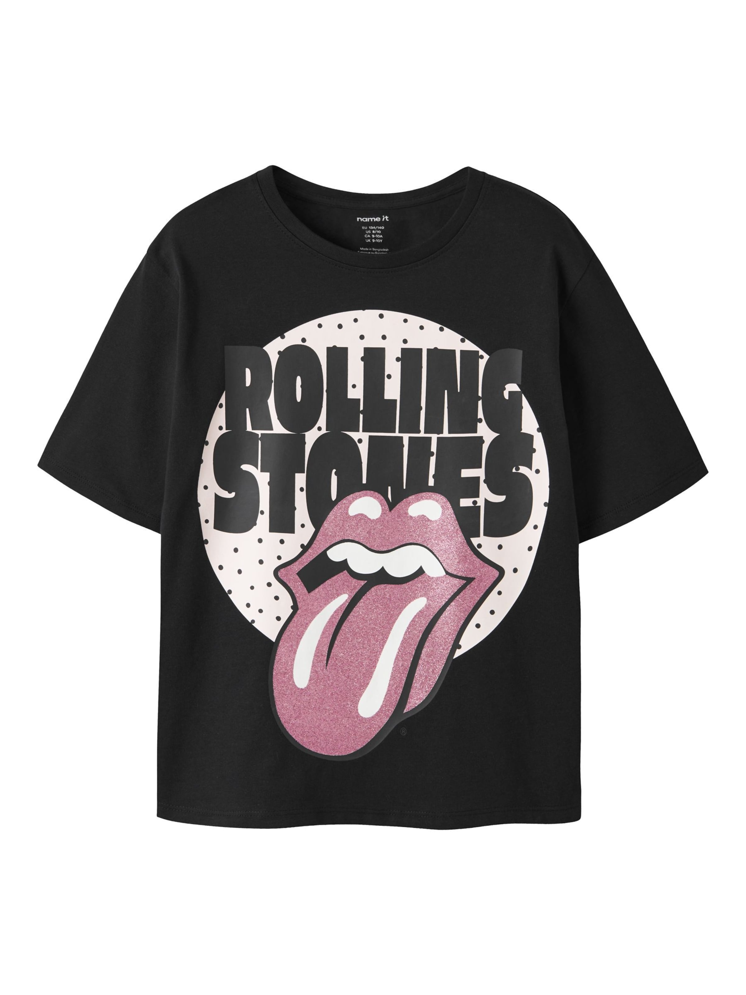 NAME IT - Camiseta 'The Rolling Stones' en negro: frente