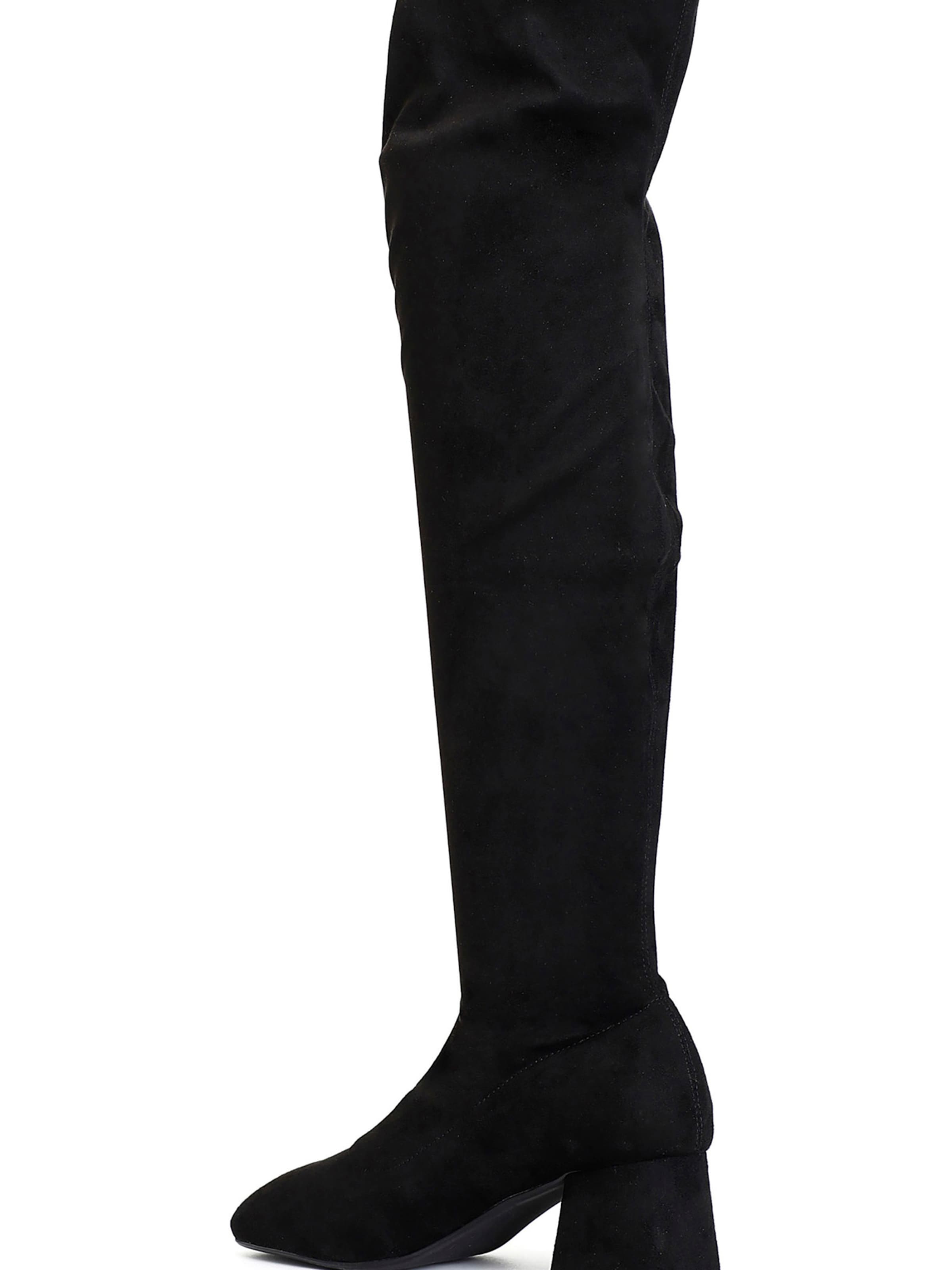 CAFè NOIR Overknees in Black: front