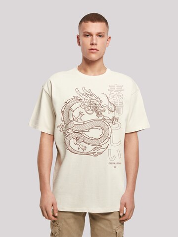 F4NT4STIC Shirt 'Drache Japan' in Beige: voorkant