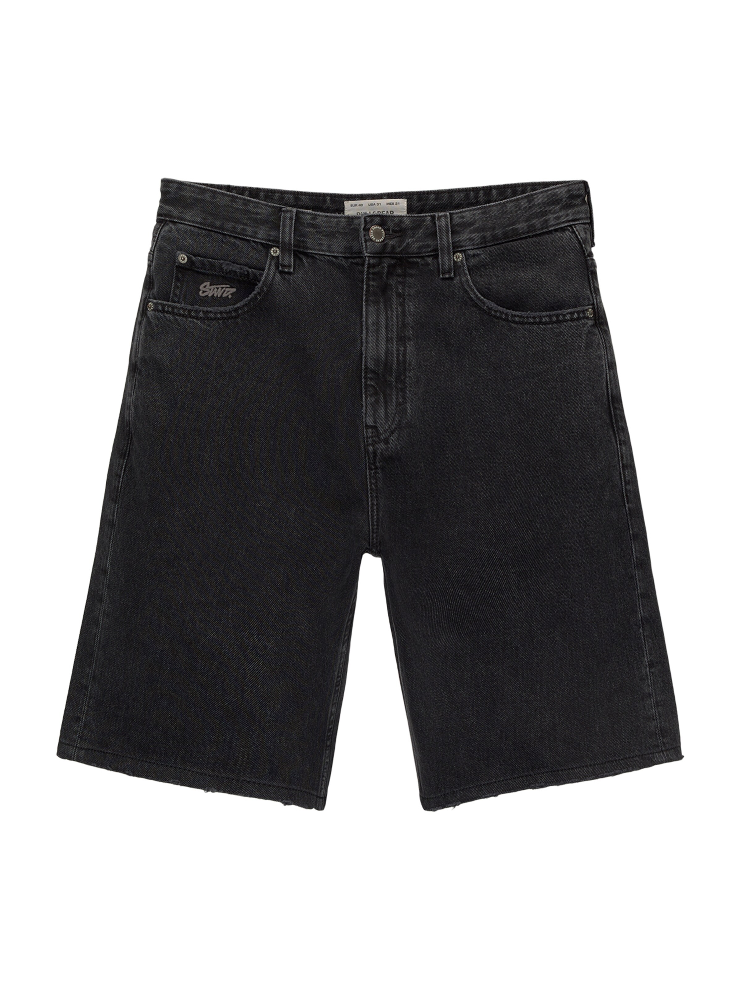 Pull&Bear Ohlapna forma Kavbojke | črna barva: sprednja stran