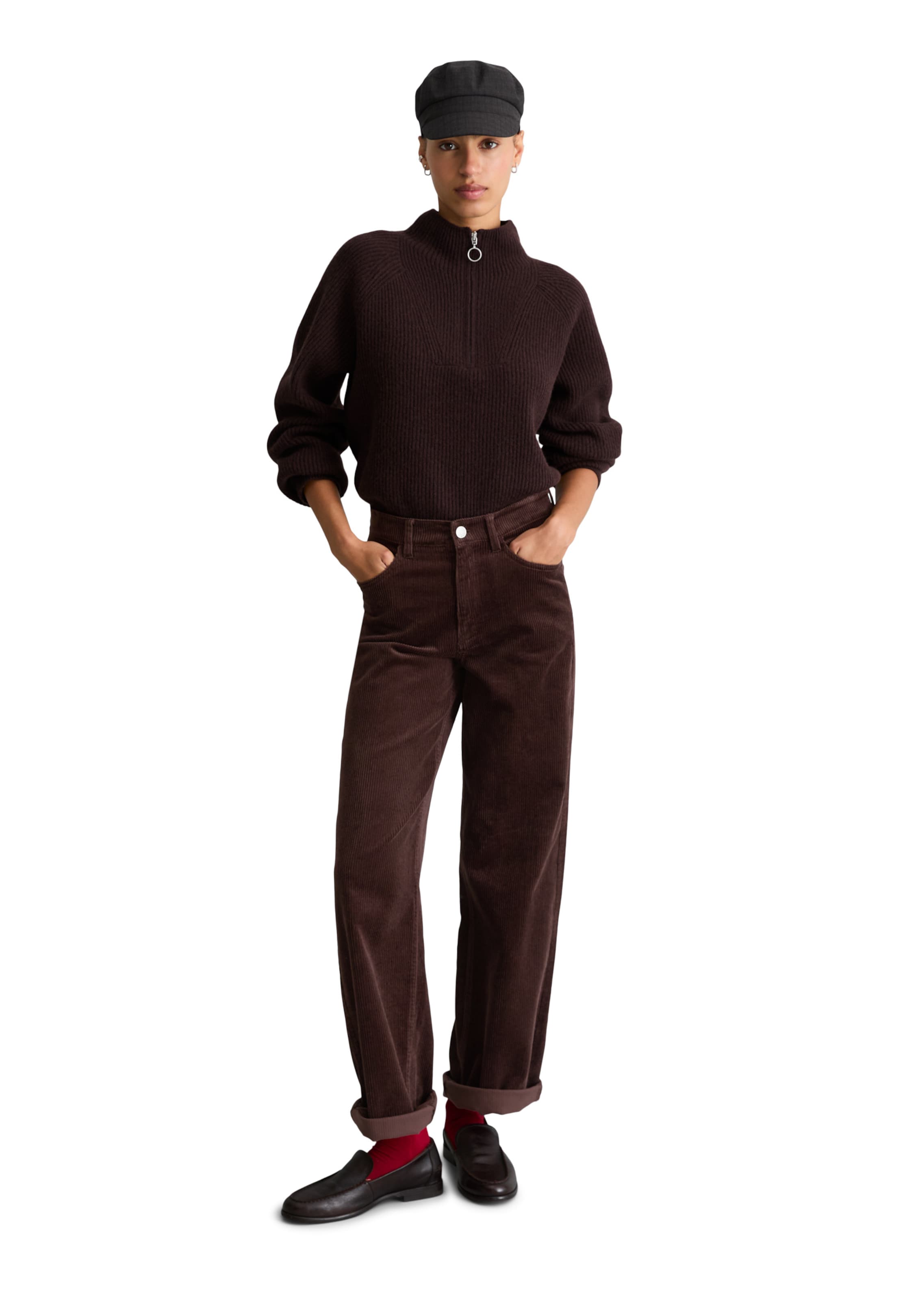 Wide Leg Pantalon 'Tomma' Marc O'Polo DENIM en marron