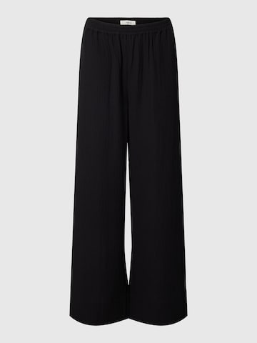 SELECTED Wide Leg Hose in Schwarz