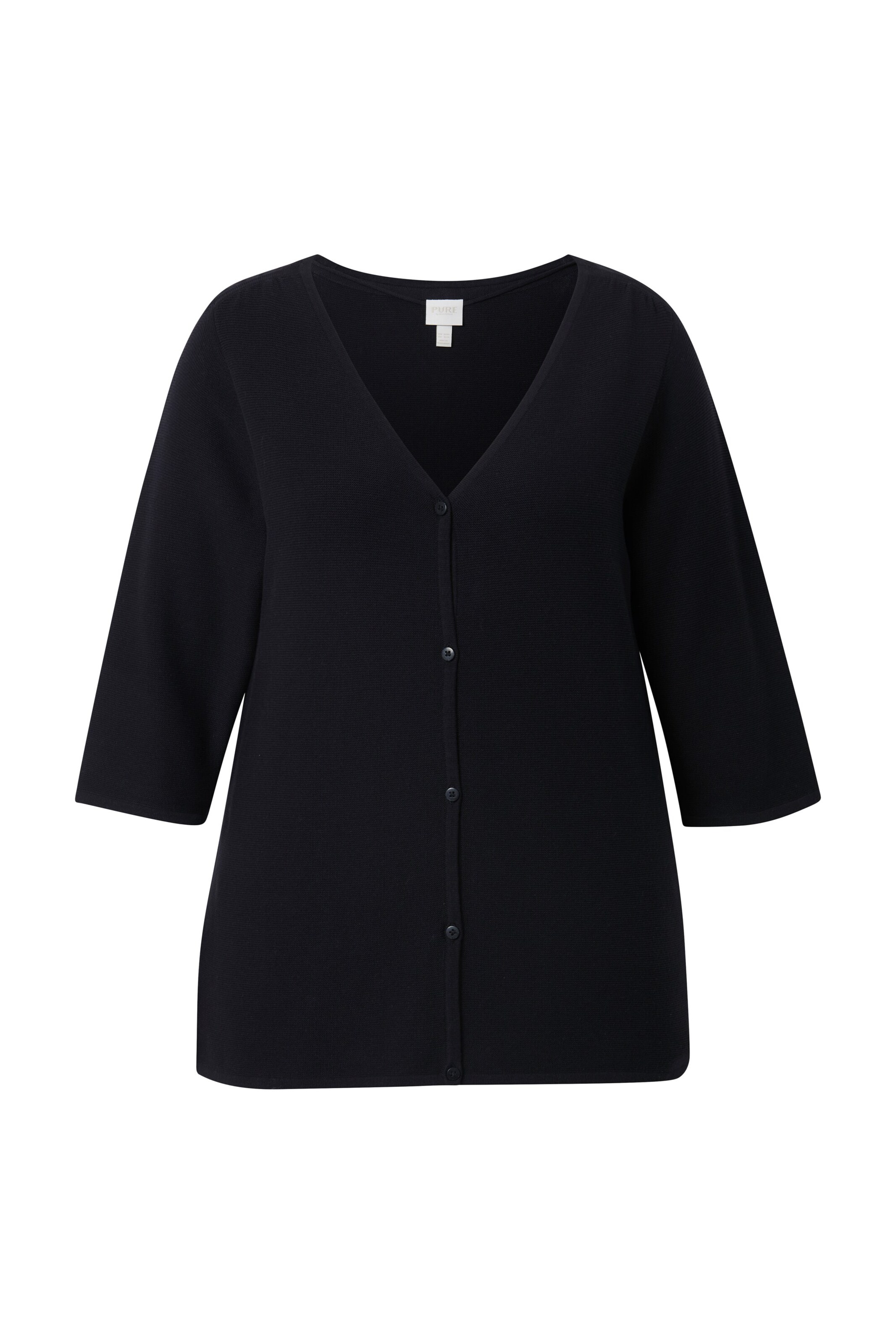 Ulla Popken Strickjacke in Schwarz: Vorderseite