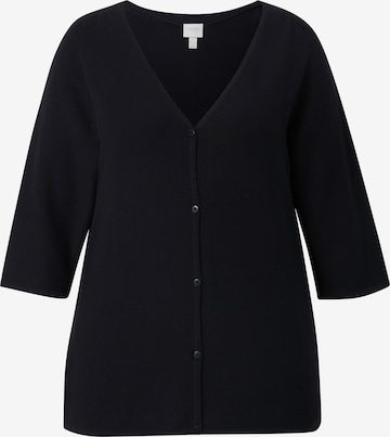 Ulla Popken Gebreid vest in Zwart: voorkant