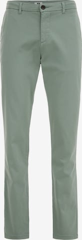 Coupe slim Pantalon chino WE Fashion en vert : devant