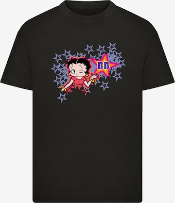 F4NT4STIC Shirt 'Betty Boop Purple Stars And Dots' in Black: front