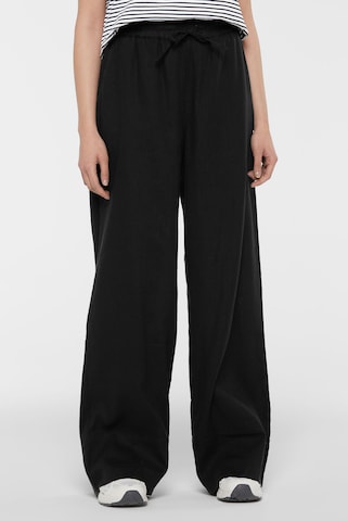SENSES.THE LABEL Loose fit Pants in Black: front