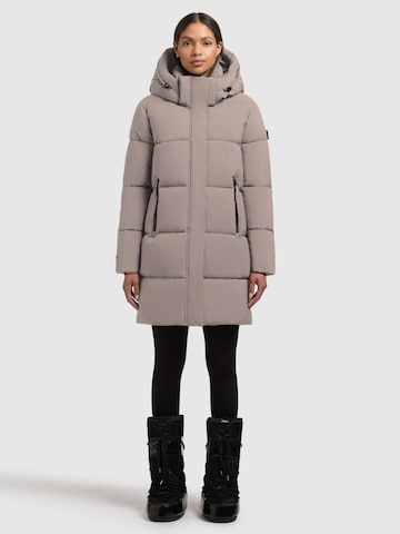 Manteau d’hiver 'Haya2 Matt' khujo en gris : devant