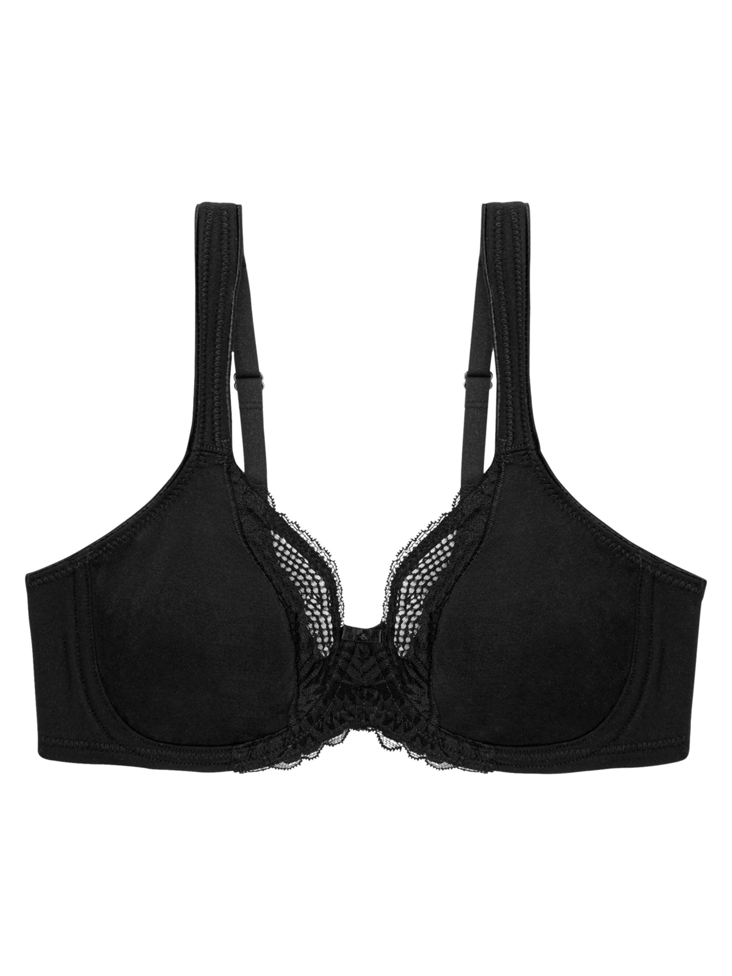 TRIUMPH BH 'Modern Lace + Cotton'‌‌‌‌‌‌‌‌ in Schwarz: Vorderseite