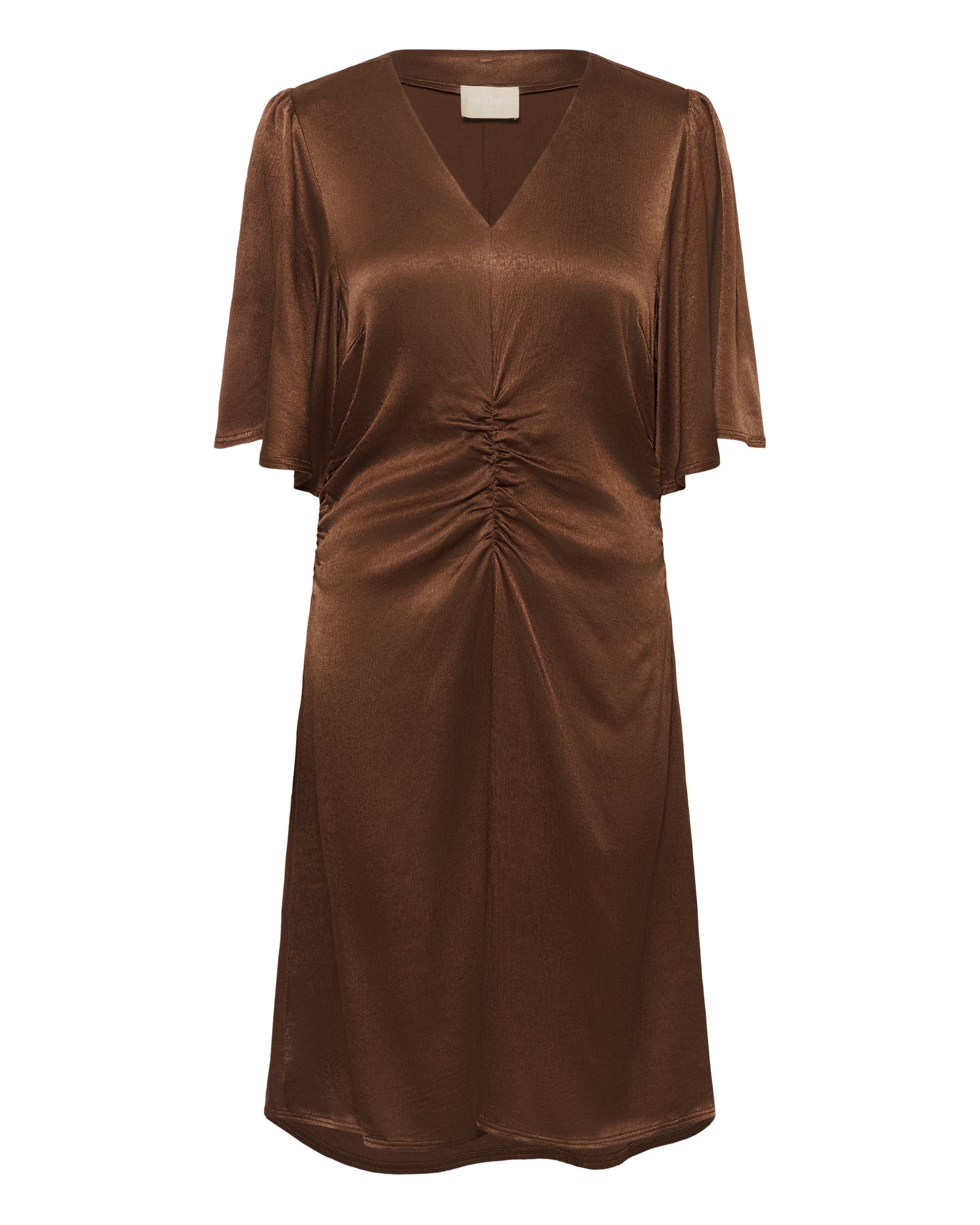 SOAKED IN LUXURY Jurk in Bruin: voorkant