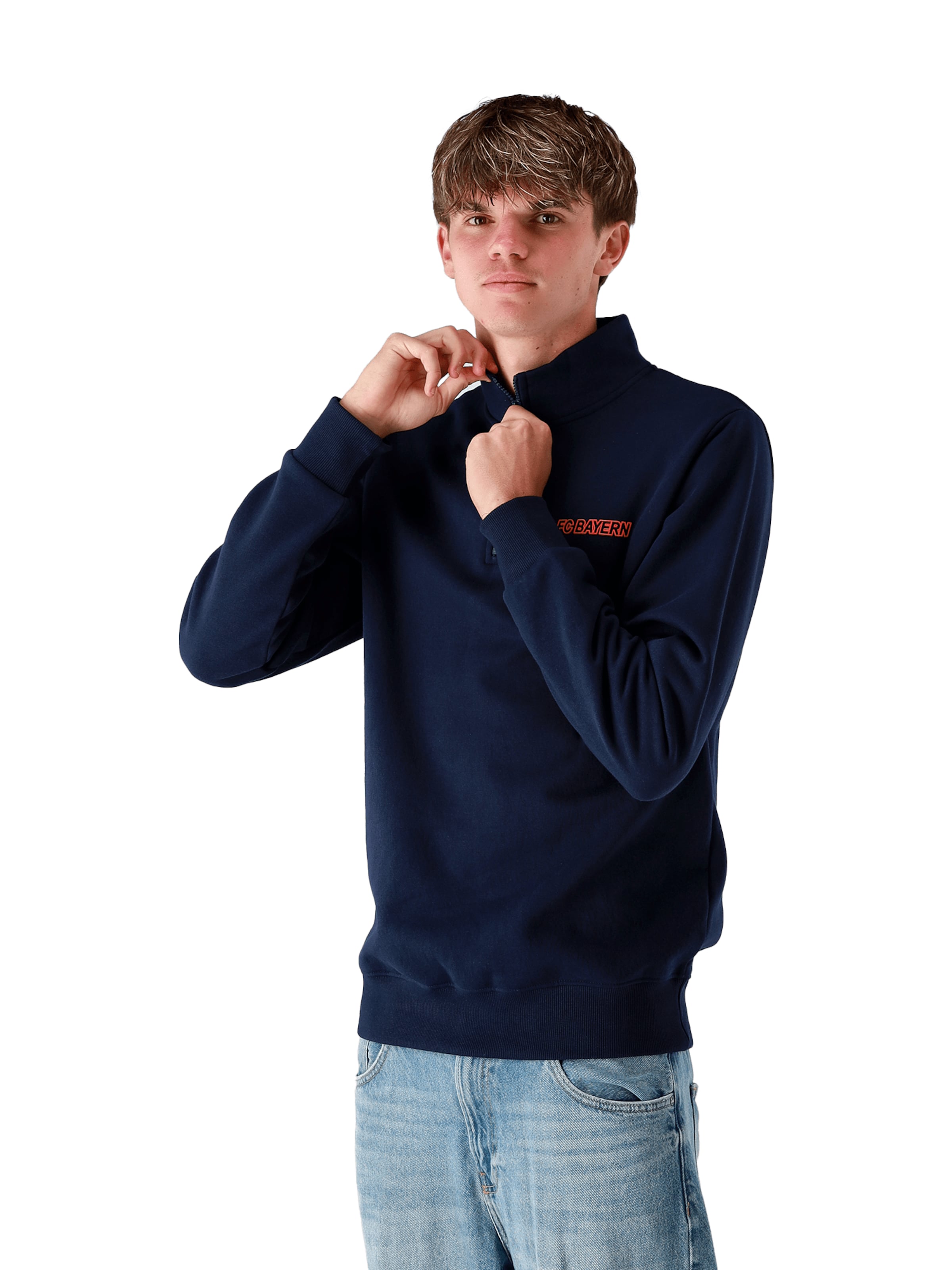 FC BAYERN MÜNCHEN Half-Zip Sweatshirt Autumn in Blau