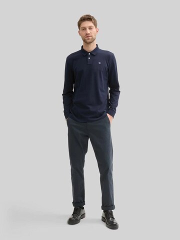 TOM TAILOR Shirt 'Tom Tailor Basic Polo LS Sky Captain Blue 1043278 10668'‌‌‌ in Blau