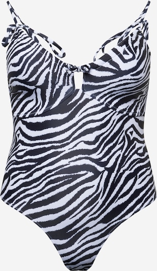 Costum de baie întreg Missguided Plus pe negru / alb, Vizualizare produs