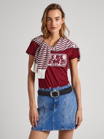 raudona Pepe Jeans Marškinėliai 'Brandi': priekis
