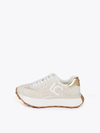 Sneaker bassa Lola Casademunt di colore beige / oro / offwhite, Visualizzazione prodotti